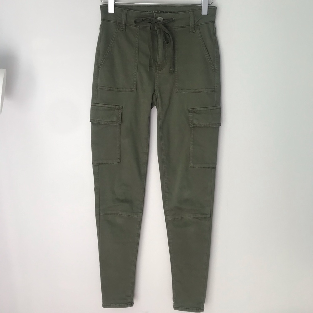 Army Green Hi Rise Cargo Jegging